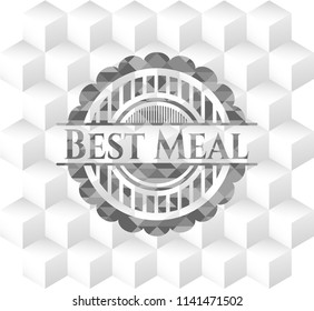 Best Meal grey emblem with cube white background