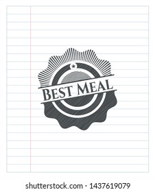 Best Meal pencil draw. Vector Illustration. Detailed.