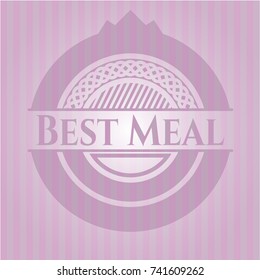 Best Meal pink emblem. Retro