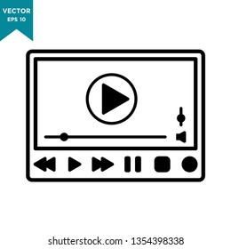 best media player vector icon 