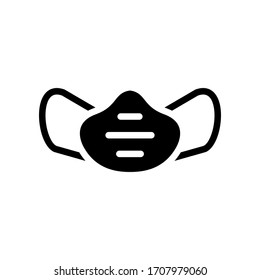 The best Medical mask solid glyph icon vector illustration. corona virus pandemic. eps10