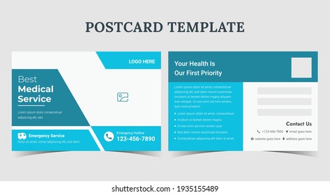 Best Medical Service Postcard, Gym Postcard Template