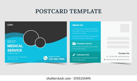 Best Medical Service Postcard, Gym Postcard Template