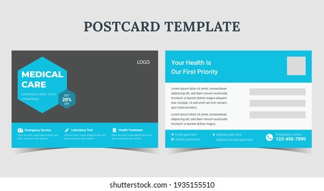 Best Medical Service Postcard, Gym Postcard Template