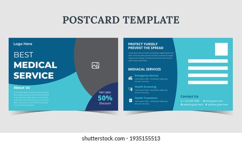 Best Medical Service Postcard, Gym Postcard Template