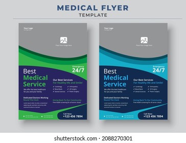 Best Medical Service poster, Healthcare Medical Flyer, Modern Medical Flyer Template Design, medical poster.