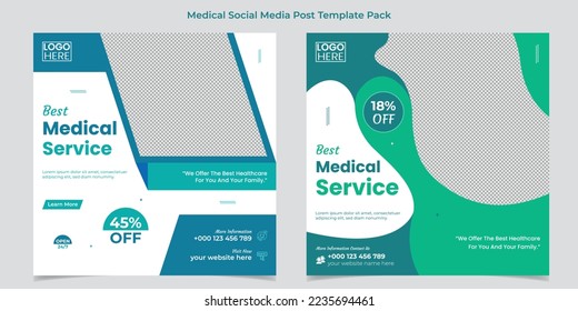 Best Medical Service square flyer and social media post template design