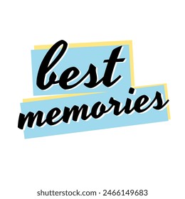 Best memories family life cute text label icon design vector