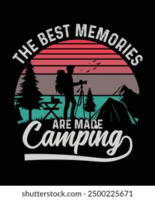 Los mejores recuerdos se hacen camping diseño de camiseta