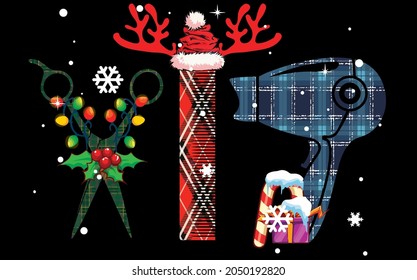 best Merry Christmas Hairstylist Funny Tool Hairdresser vector design