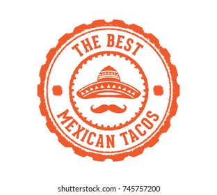 the best mexican tacos sign stamp