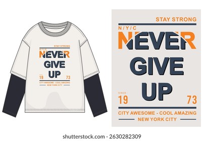 best model sweatshirt for slogoan print vectör design.