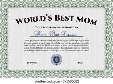 Best Mom Award. With quality background. Customizable, Easy to edit and change colors.Good design. 