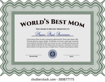 Best Mom Award Template Complex Background Stock Vector (royalty Free 