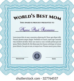 Best Mom Award Template Guilloche Pattern Stock Vector (Royalty Free ...