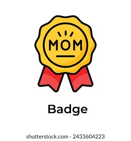 Mejor diseño de vector de premio de mamá, icono de insignia del día de la madre