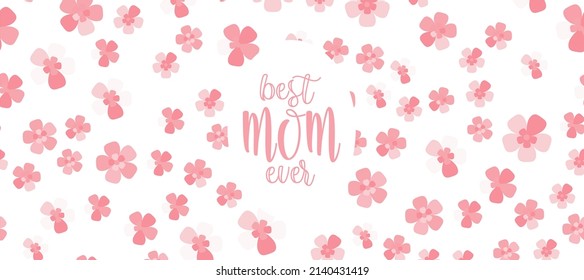 Best MOM ever horizontal website banner design. Simple lettering for Mother day in vector. 11 oz Mug sublimation for gift idea.