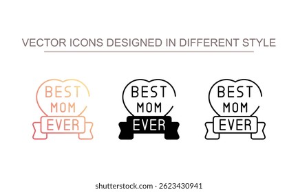 Melhor MOM Sempre design ícone com fundo branco ilustração stock