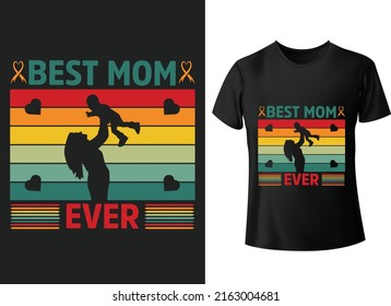 La mejor madre siempre madres día tipografía moderna camiseta tejido de diseño, estilo retro, tipografía, vintage, camiseta de día de la madre
