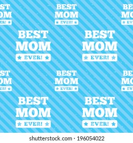Best mom ever sign icon. Award symbol. Exclamation mark. Seamless diagonal lines texture. Blue grunge texture background. Vector