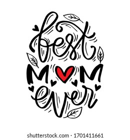 La mejor mamá jamás tipografía afiche como tarjeta, vector, publicación en medios sociales.