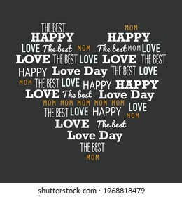 Best mom ever. Typography quote for Mother's day. Hand drawn lettering. Vector art. mom t shirt design