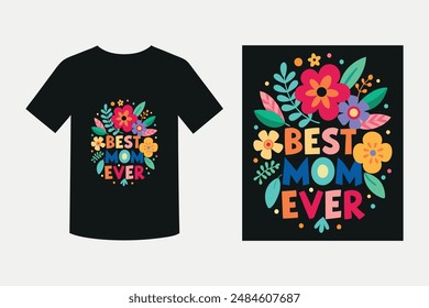 Mejor mamá nunca tipografía diseño de camiseta