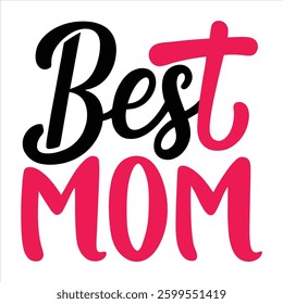 Best mom Floral Typography vector illustration.
