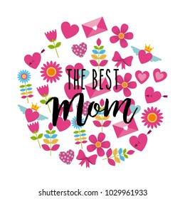 the best mom greeting card round decoration icons