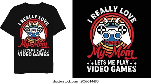 Best Mom Lover Gaming T-shirt Design Template