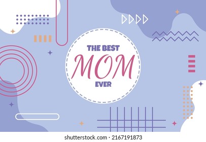 Best Mom Mother Day Gift Card Memphis Abstract Style