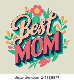 Best mom Silhouette of a pregnant woman in watercolor Happy Mothers Day
