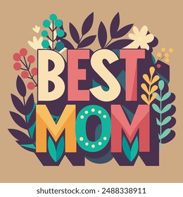 Best mom Silhouette of a pregnant woman in watercolor Happy Mothers Day