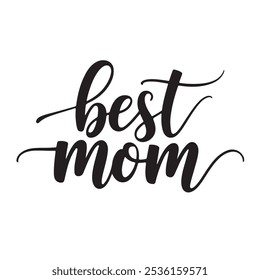 BEST MOM SILHOUETTE VECTOR BLACK AND WHITE DESIGN