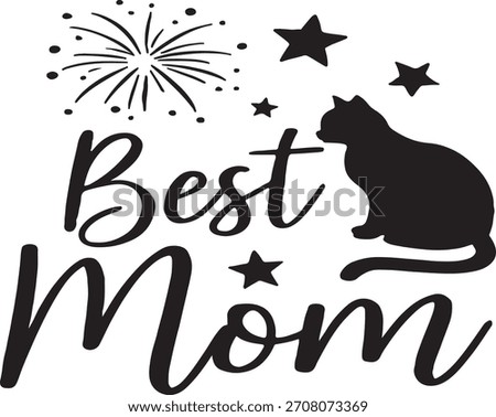 Best mom silhouetted vector minimalist typography