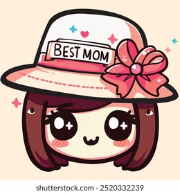 best mom sticker mothers day character love you mom vector