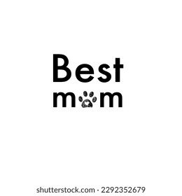 Best Mom text with doodle paw prints