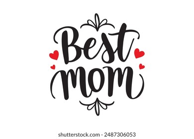 Best mom typography silhouette vector art