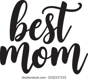 El Best Mom Typography Silhouette Artes vectoriales