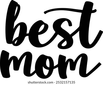 El Best Mom Typography Silhouette Artes vectoriales