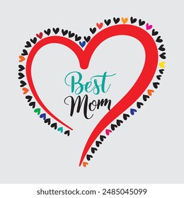 Best mom typograpy,silhoutte vector art illustration.