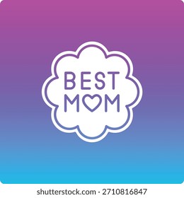 Icono de Vector de la mejor mamá. Se puede utilizar para aplicaciones de impresión, móviles y de Web.