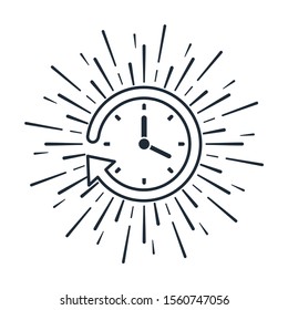 The best moment. Vector linear icon on a white background.