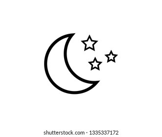 Best moon star icon vector - Vector 