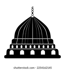 Die beste Moschee Kuppel schwarz flach Symbol, islamic ramadan Symbol Vektorgrafik im trendigen Stil. Bearbeitbare grafische Ressourcen für viele Zwecke. Prophete Moschee einfache Symbol.