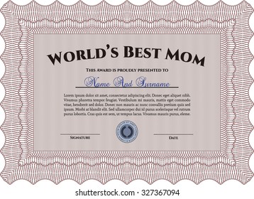 Best Mother Award. With complex linear background. Excellent complex design. Detailed.