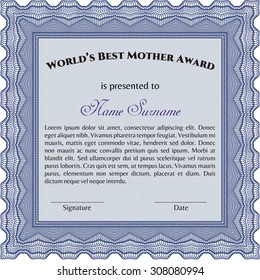 Best Mother Award. Detailed.Easy to print. Excellent design. 