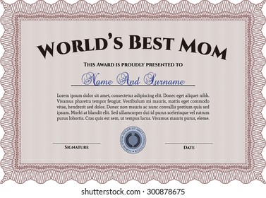 Best Mother Award. With quality background. Customizable, Easy to edit and change colors.Excellent complex design. 