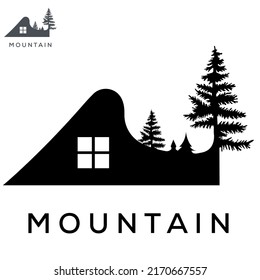 the best mountain home logo design in nature image vector