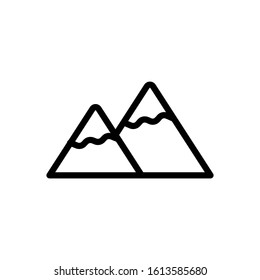 The best mountain icon design. High quality vector illustration in trendy line style with black color. Suitable for many purposes.